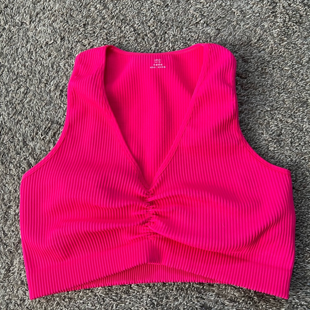 NWOT Aerie Seamless Ruched Bra Top